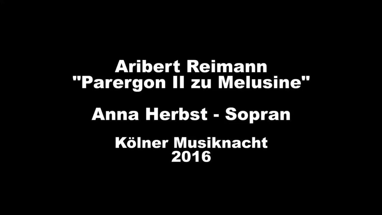 Reimann – Parergon II zu Melusine